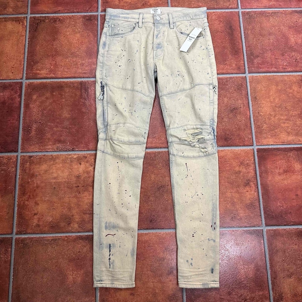 NWT Hudson Limited Edition Paint Splatter Stretch Moto Jeans Size 31